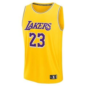 Men's Los Angeles Lakers LeBron James Fanatics Gold Fast Break NBA Size Youth L